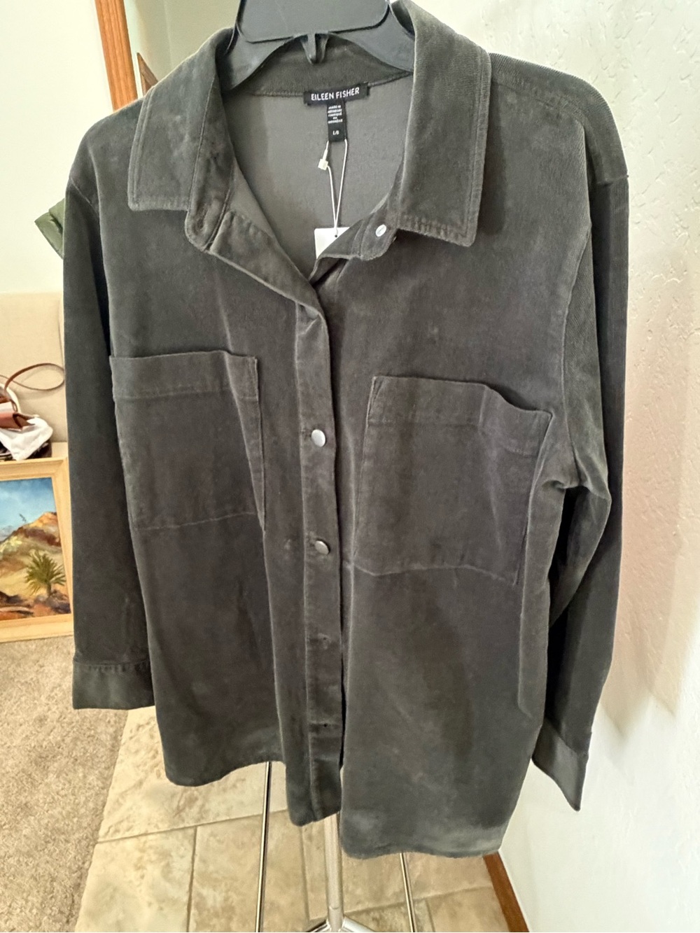 Eileen Fisher Dark Green Corduroy Shirt/Jacket